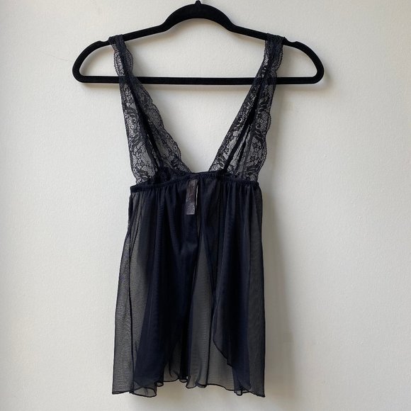 LA SENZA - SHEER LACE AND MESH LINGERIE TOP - Picture 1 of 6